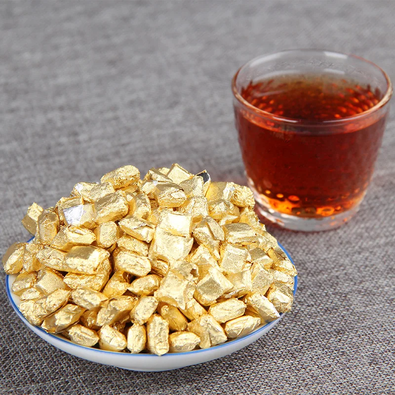 

100g China Yunnan ripe Tea Gold Tin Foil Packing Resin Tea Pu'er Instant Tea Cream