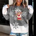 Женские свитшоты с рождественским принтом, модные толстовки с круглым вырезом, блузка с длинным рукавом, пуловер, свитшот, топы в стиле Харадзюку, женская одежда