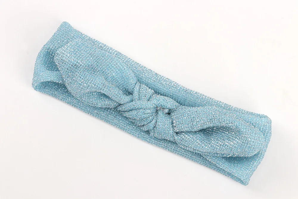 Новинка серебряные блестящие головные повязки с бантиком винтажная бархатная