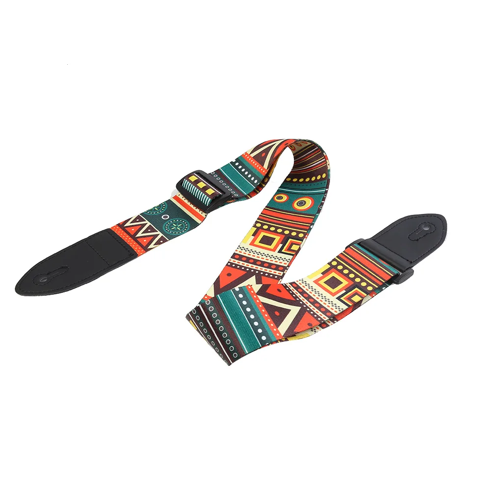 einstellbare gelbrot gitarre strap mit pu leder enden polyester gitarre gürtel für elektrische bass gitarre teile zubehör free global