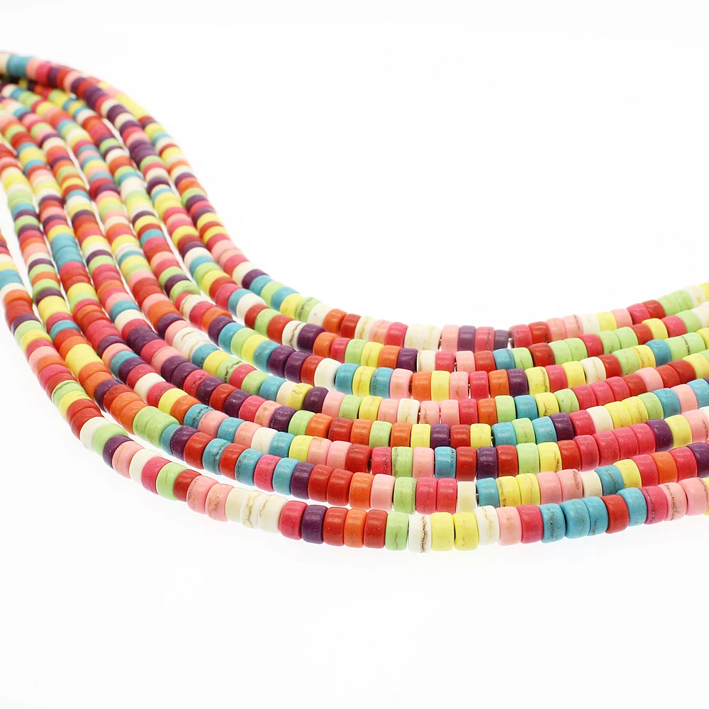 Natural stone fashion beads Semi-precious stones round cake-shaped loose For bracelet necklace accessories 120pcs / strip | Украшения и