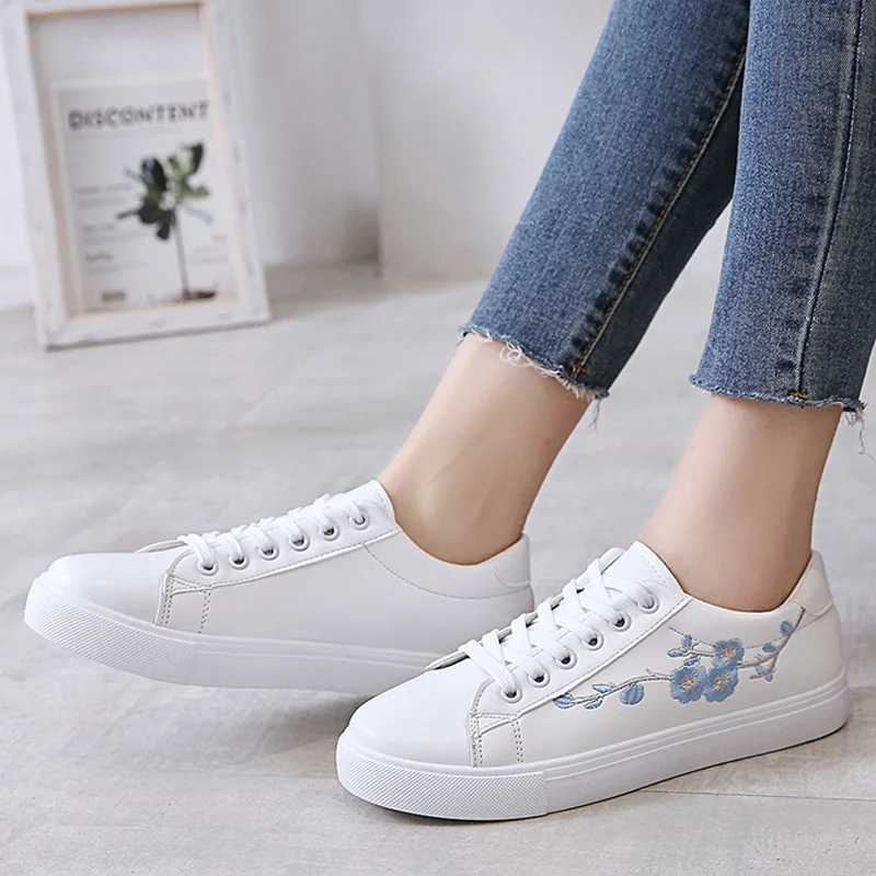 

White Sneakers Spring Women Vulcanize Shoes PU Leather Shoes Women Casual Shoes Platform Sneakers Female Flats Tenis Feminino
