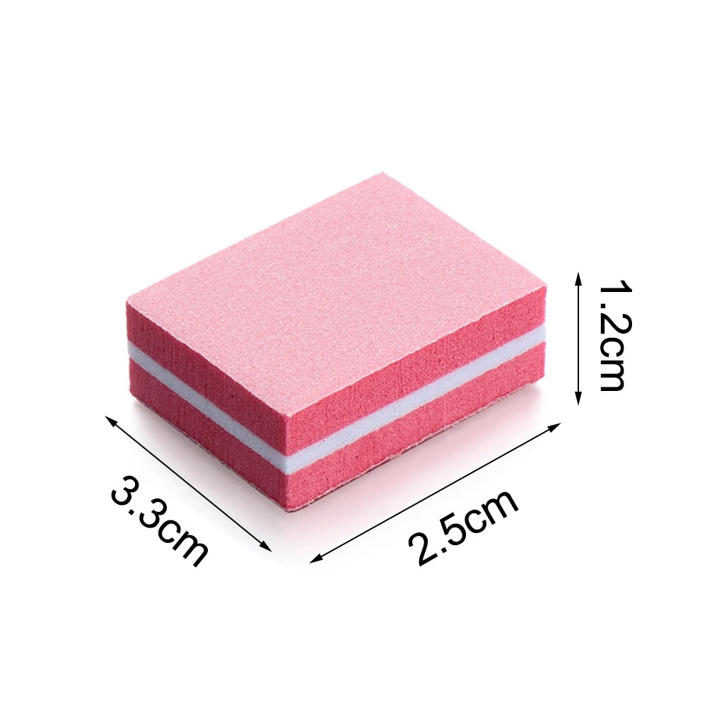 Двусторонняя мини пилка для ногтей 20 шт. красочная губка шлифовальный буфер