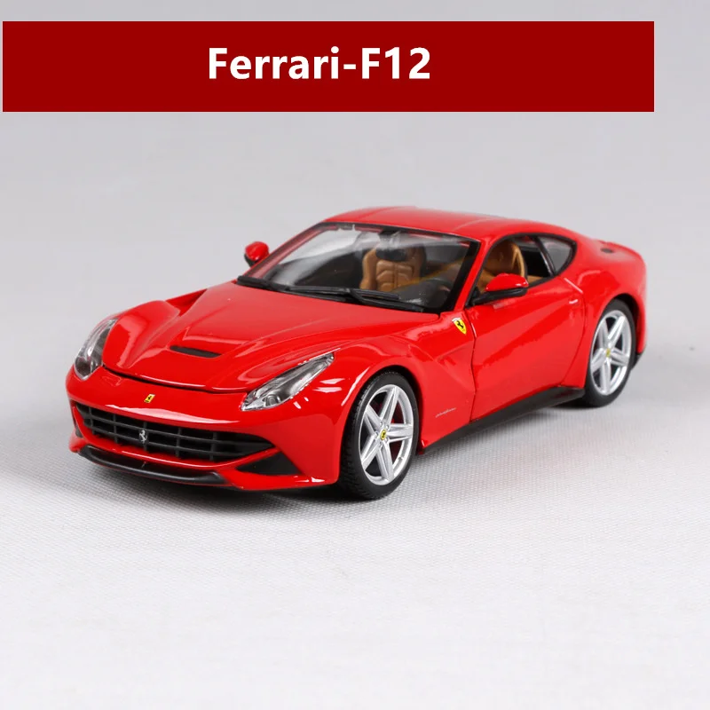F12 Bburago 1:24 Ferrari 458, красная модель автомобиля, литая под давлением металлическая модель, детская игрушка, подарок бойфренду, коллекция автомобилей из искусственного сплава - Цвет: F12