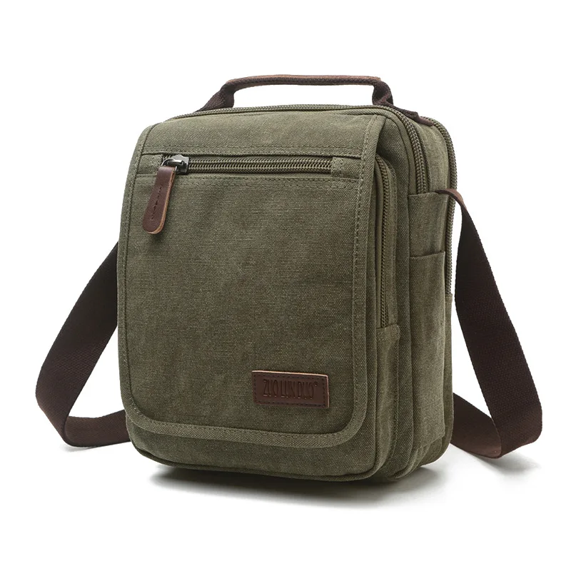 

Z.L.D. New vertical canvas school bag high quality messenger bag military shoulder bag large capacity handbag small square bag