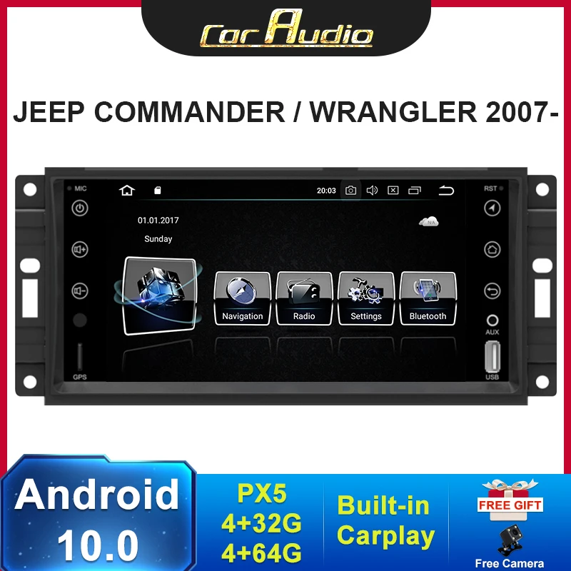 Автомобильный мультимедийный плеер Магнитола на Android 10 с GPS Wi Fi для jeep Compass Commander