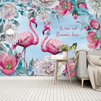 milofi custom wallpaper mural hand painted nordic couple flamingo living room bedroom decoration painting background wall