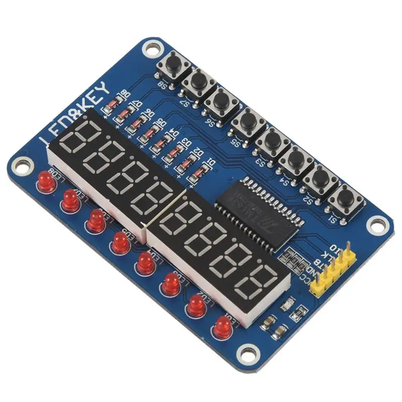 1 шт. синий TM1638 Кнопка светодиодный дисплей модуль 8 бит цифровой кнопка для Arduino /