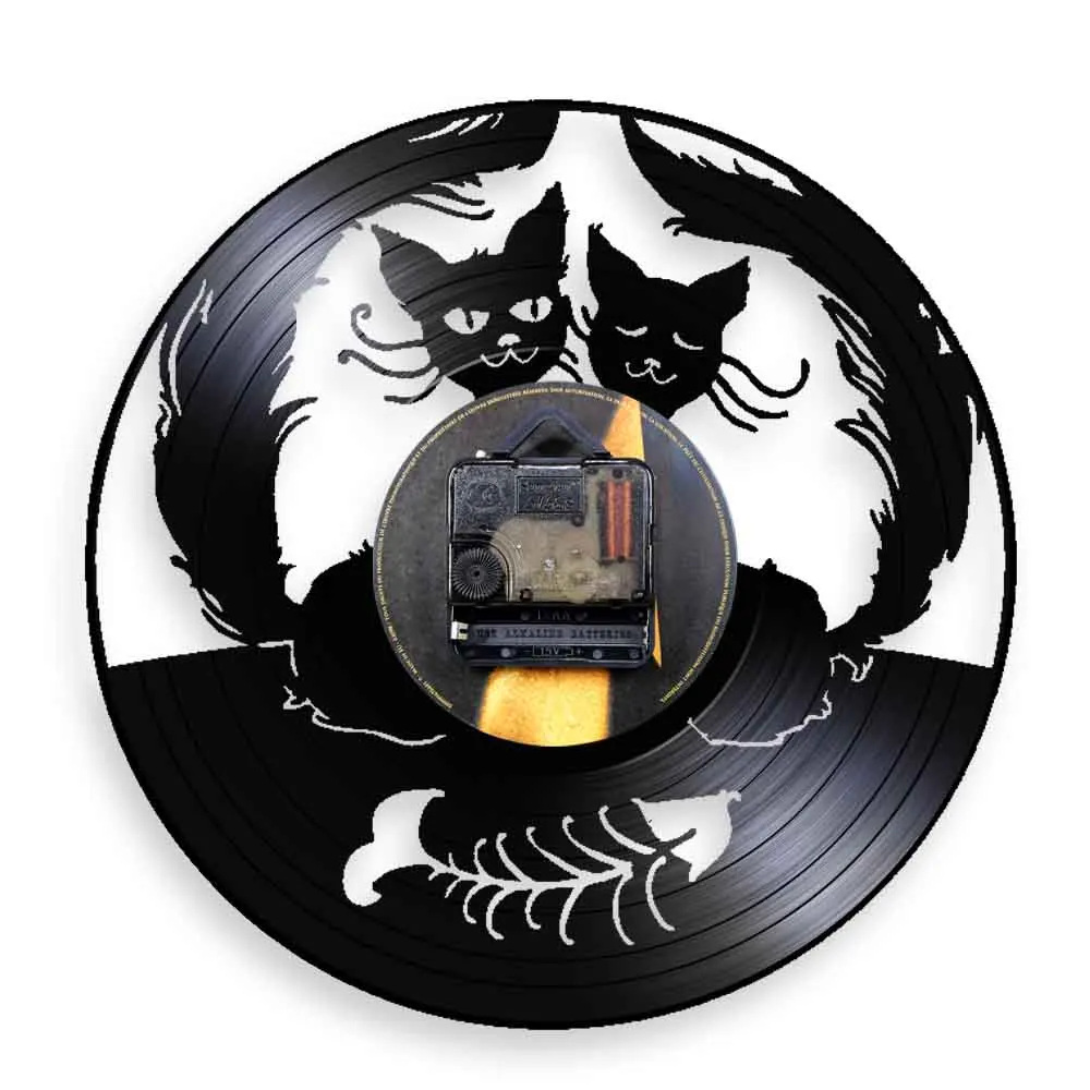 Настенные часы с изображением кошек влюбленных декоративные настенные