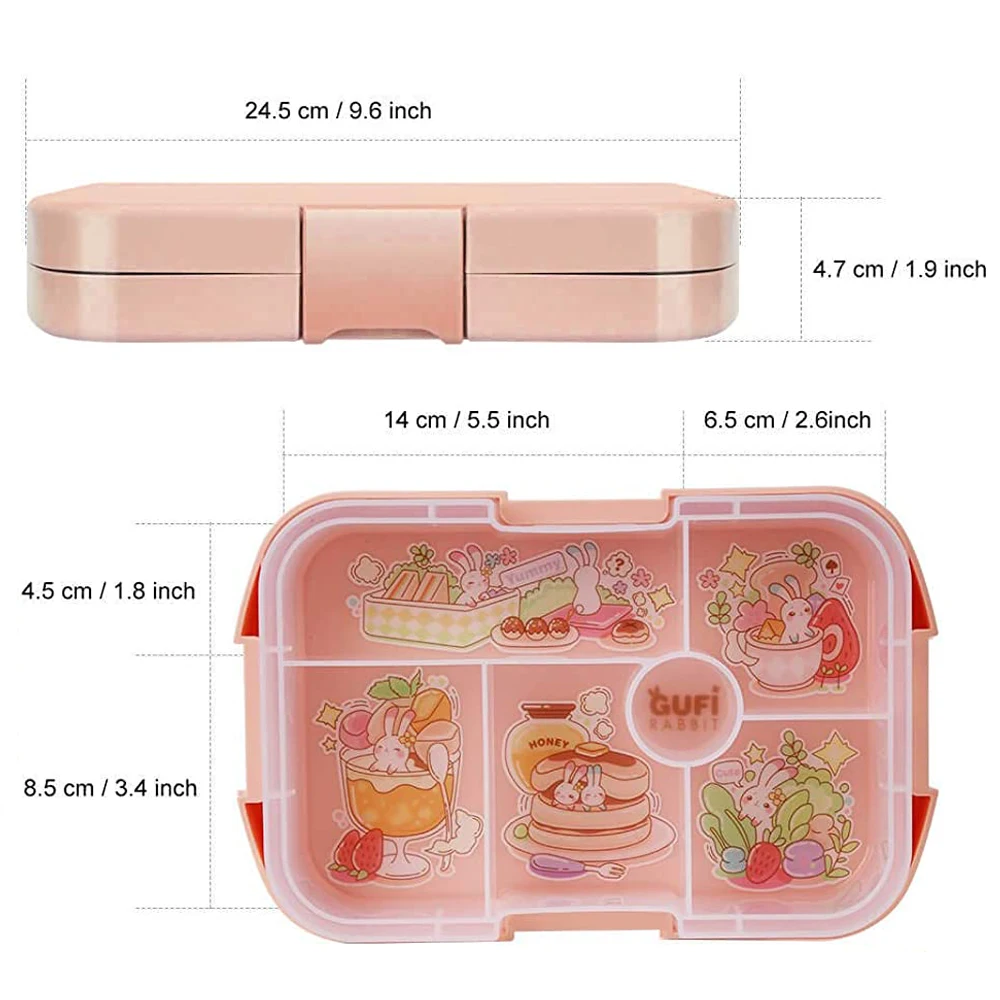 

Healthy Material Children Bento Box 6 Compartments Lunchbox Microwave Dinnerware Food Storage Container Snack Box Picnic Travel