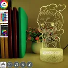 Светодиодный ночсветильник в спальню, 3D ночсветильник с управлением через приложение, настольная лампа атака на Титанов Райнера Брауна, гигантская бронированная фигурка, декор на день рождения
