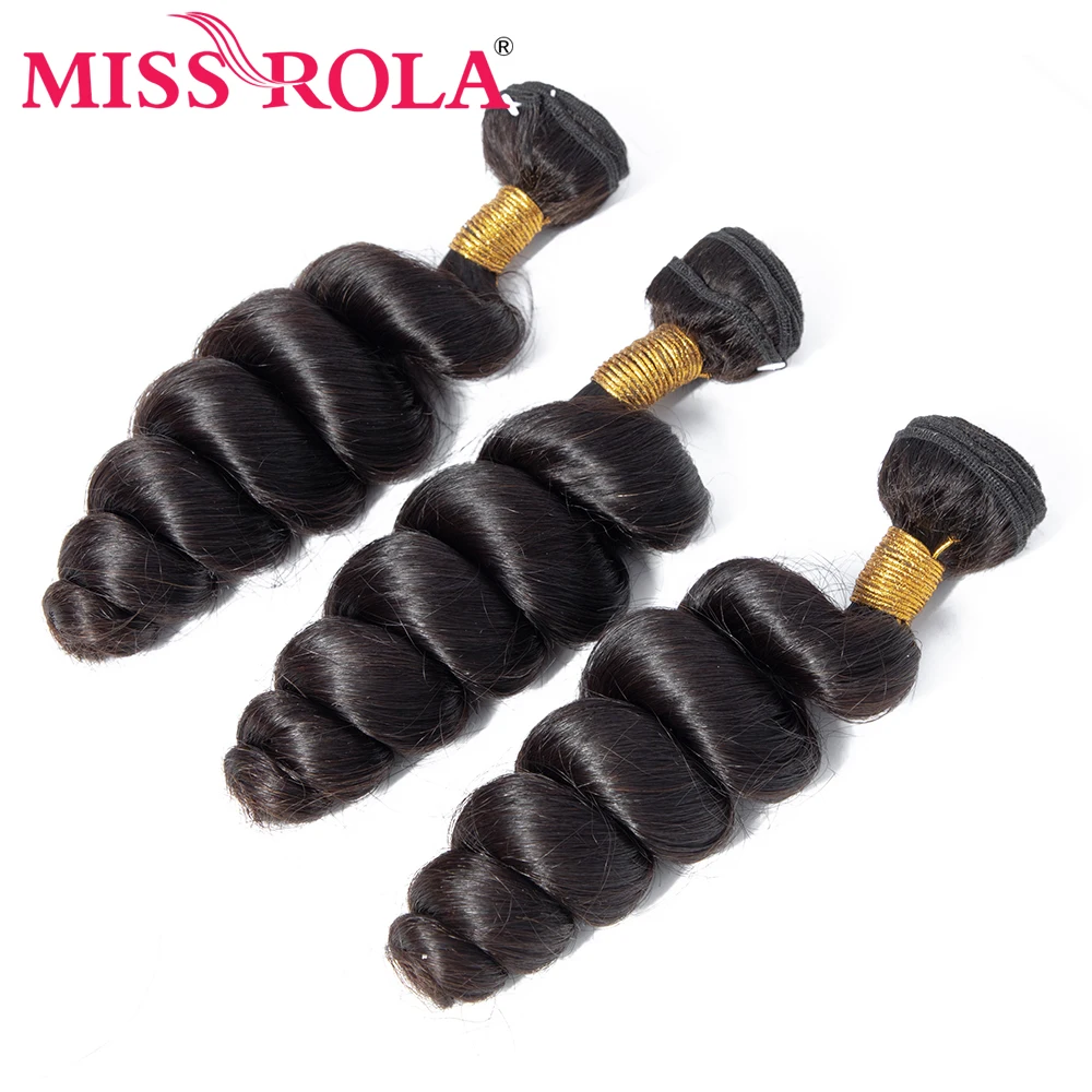Miss Rola волосы перуанские свободные волнистые 3 пряди застежкой натуральный цвет