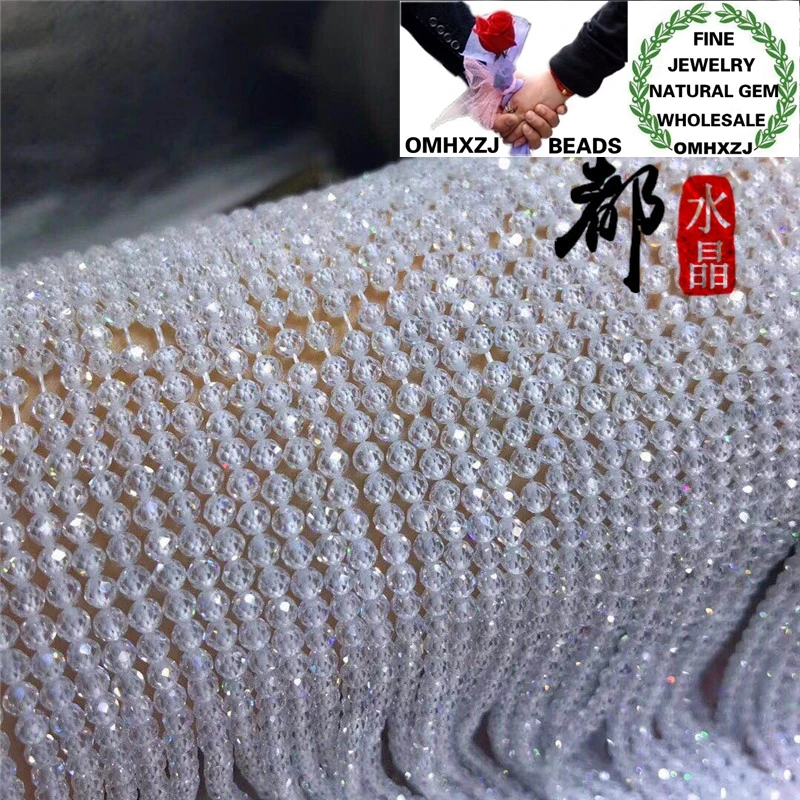 

OMHXZJ Wholesale ZB244 3-3.5mm DIY Bracelet Necklace Jewelry Making Accessories Components Natural Stone Fine Zircon Cut Beads