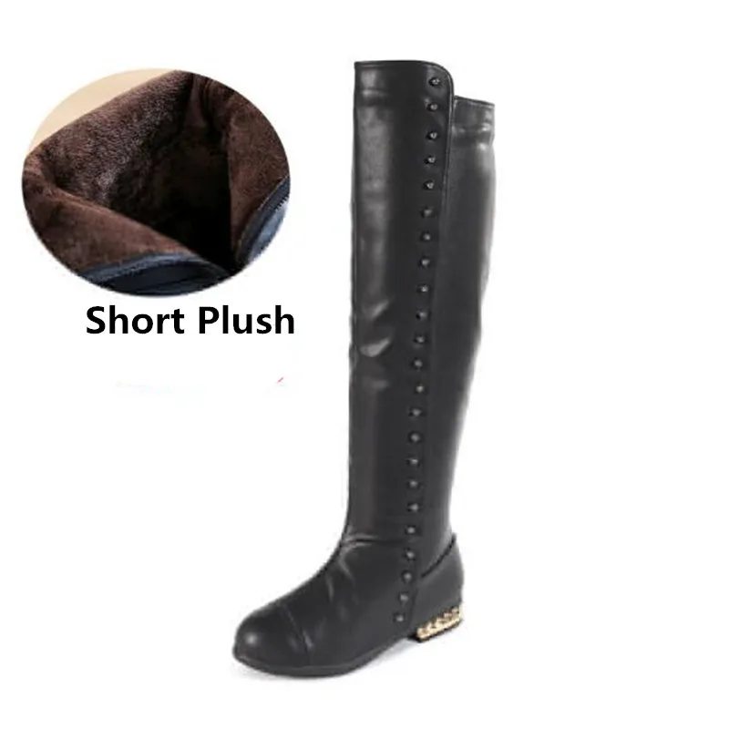 

New Autumn/Winter Children Boots Girls Baby Over-the-Knee High Boots Princess Student Snow Boots Martin Black Kids Shoes 02B