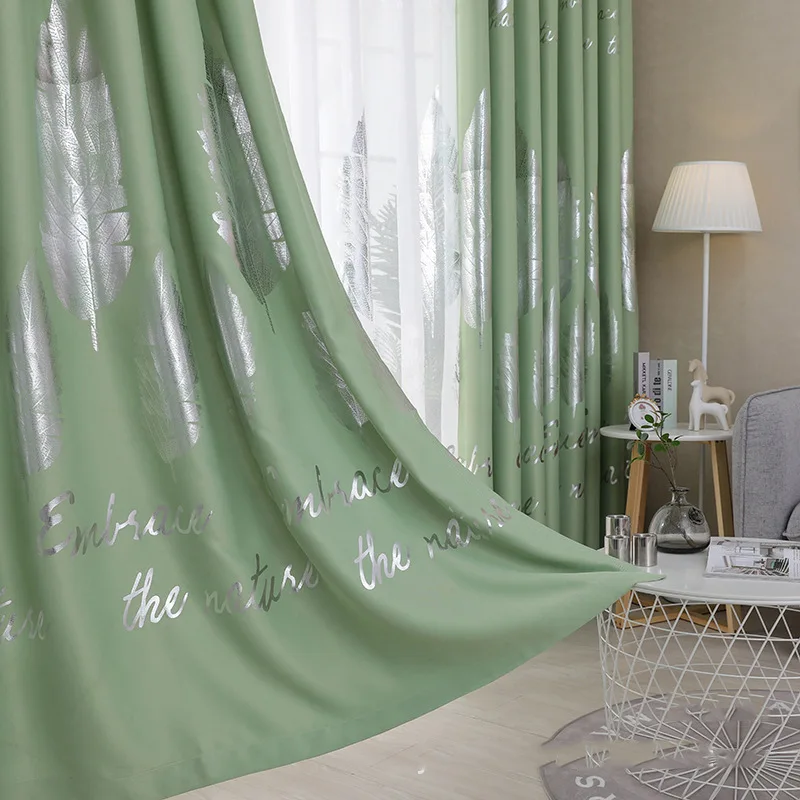 Color 5 Curtain Tiyana Золотые листья 95% шторы плотные занавески для гостиной, спальни, блестящие плотные оконные шторы для детей cortinas de sala HP81X - Цвет: Color 5 Curtain