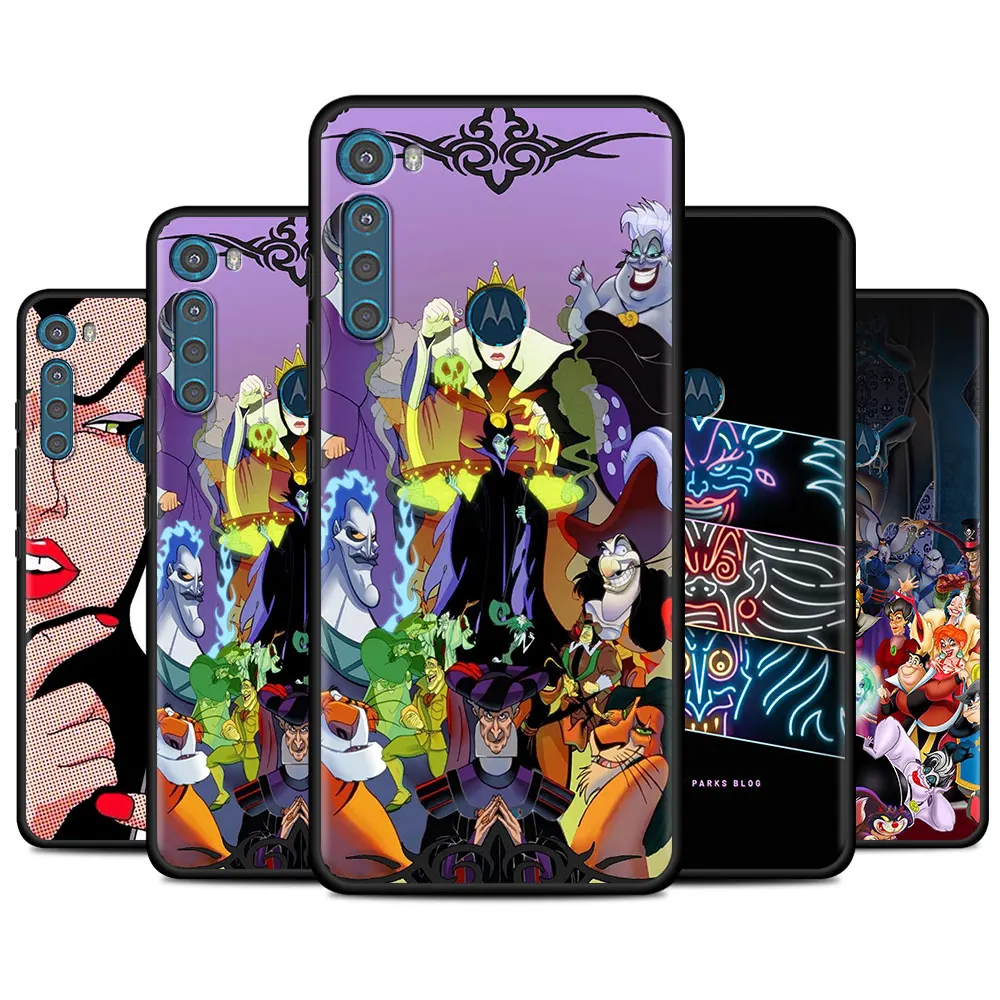

Роскошный комбинированный чехол Disney «Злодеи» для Motorola One Fusion Plus G9 Play G9 G8 Power Lite One Hyper, черный мягкий чехол