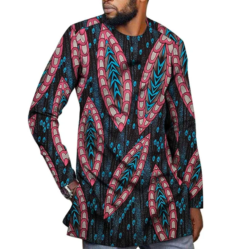 

Африканские рубашки, нигерийские Модные мужские топы с длинным рукавом, одежда с принтом Дашики, мужской дизайн Анкары, наряд вечерние ринк...
