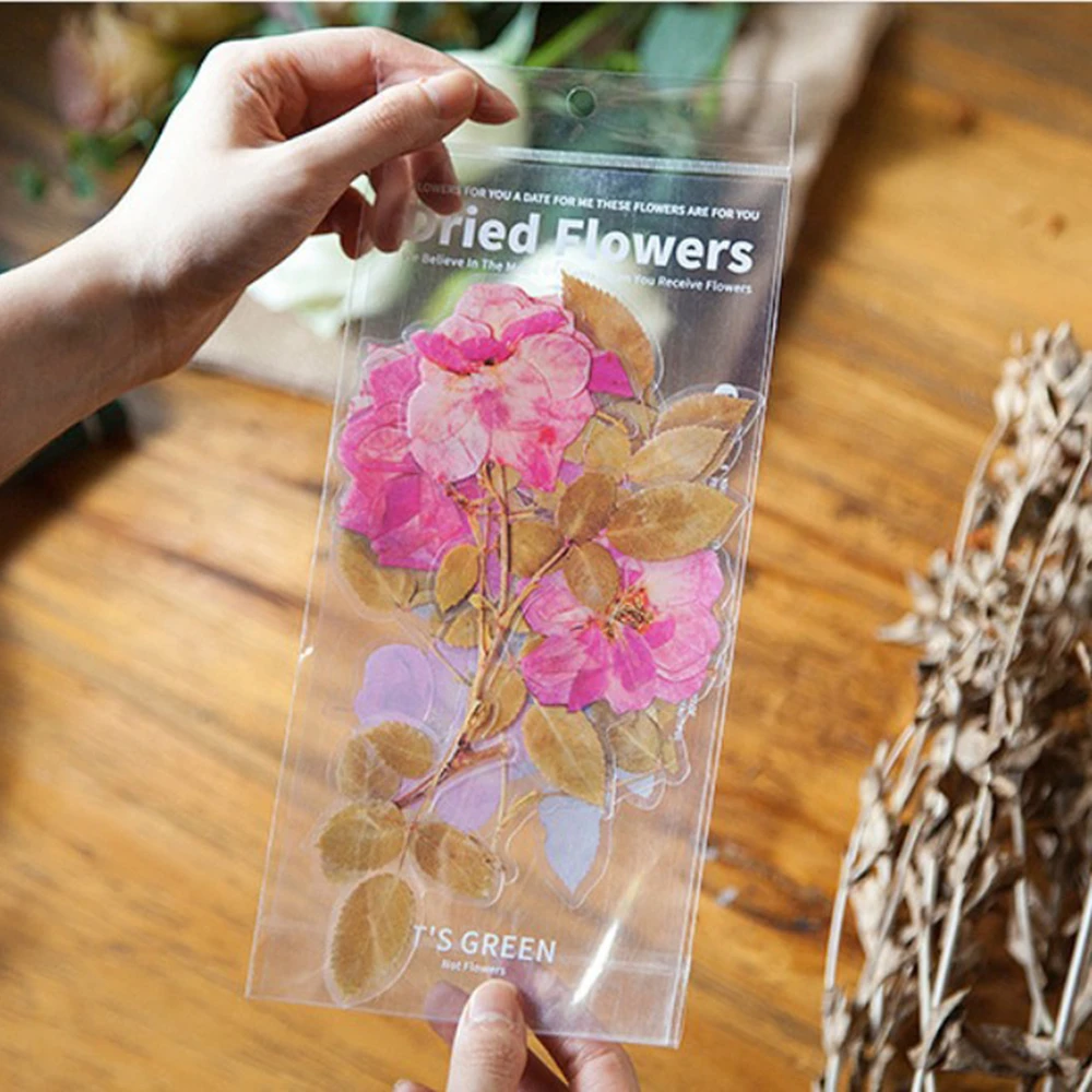 Сушеный цветок Скрапбукинг наклейки DIY креативные Неправильной Формы