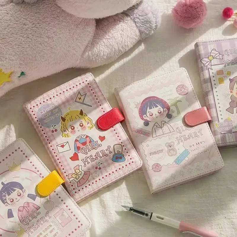 

Cute Korean illustration hand ledger primary school birthday notebook thickened imitation leather hand account notebook