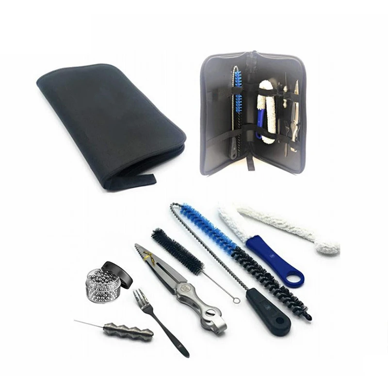 

1 Set Hookah Cleaning Glass Bottle Cleaning Brush Steel Ball Brushing Bead Hookah Tongs Tin Foil Puncher Shisha Fork Portable