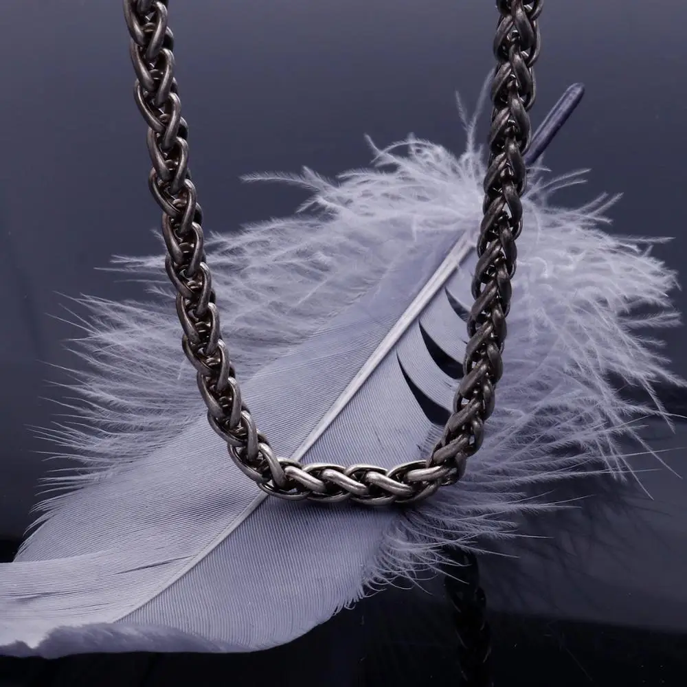 KALEN Vintage Stainless Steel 65cm Whip Chain Necklace Men Brushed Link Biker Jewelry Accessories | Украшения и аксессуары