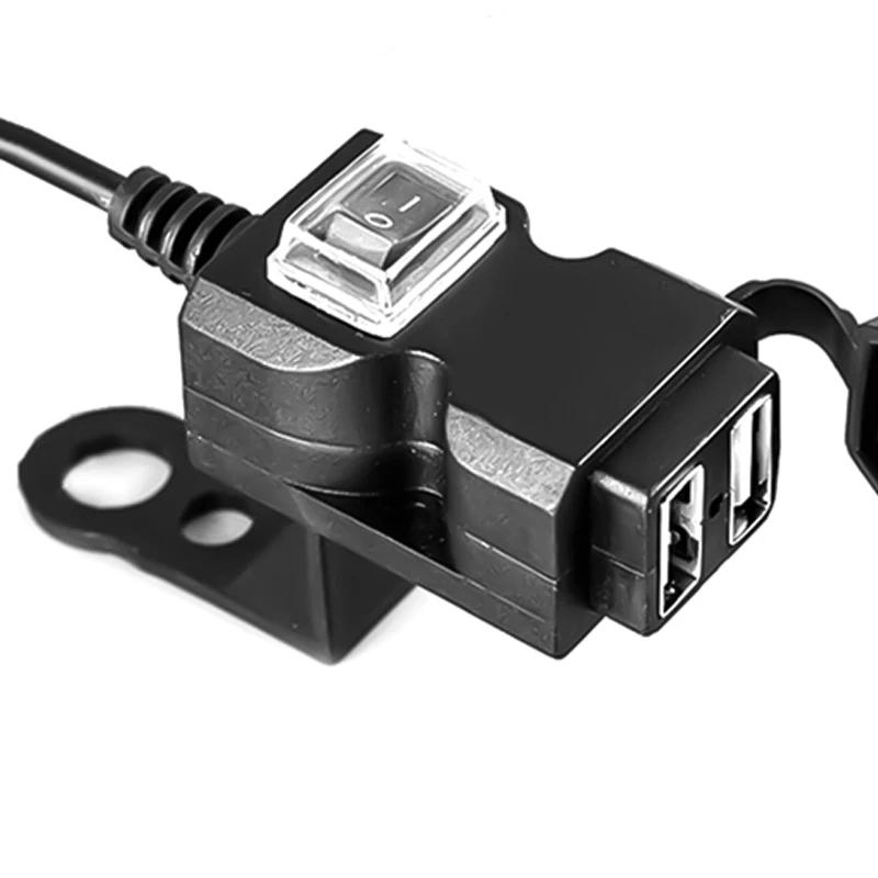 

12V-24V Dual USB Motorbike Motorcycle Handlebar Charger Adapter Waterproof Power Supply Socket for iphone samsung huawei