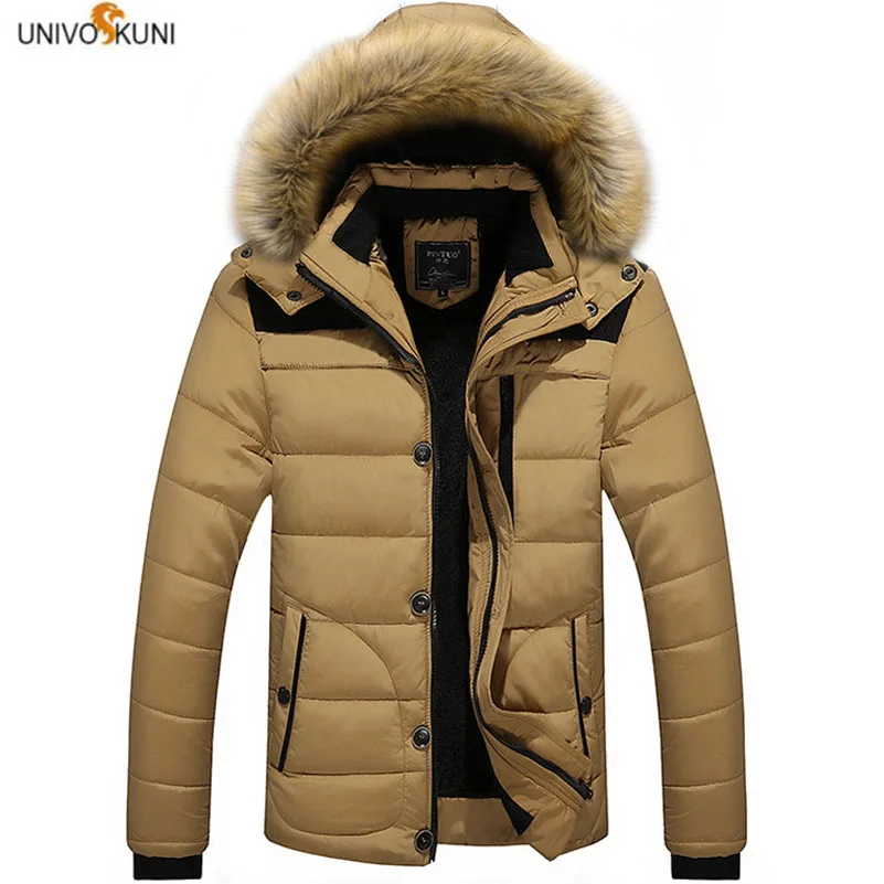 M 6XL мужская зимняя куртка с меховым воротником и капюшоном 2019 Новая модная теплая