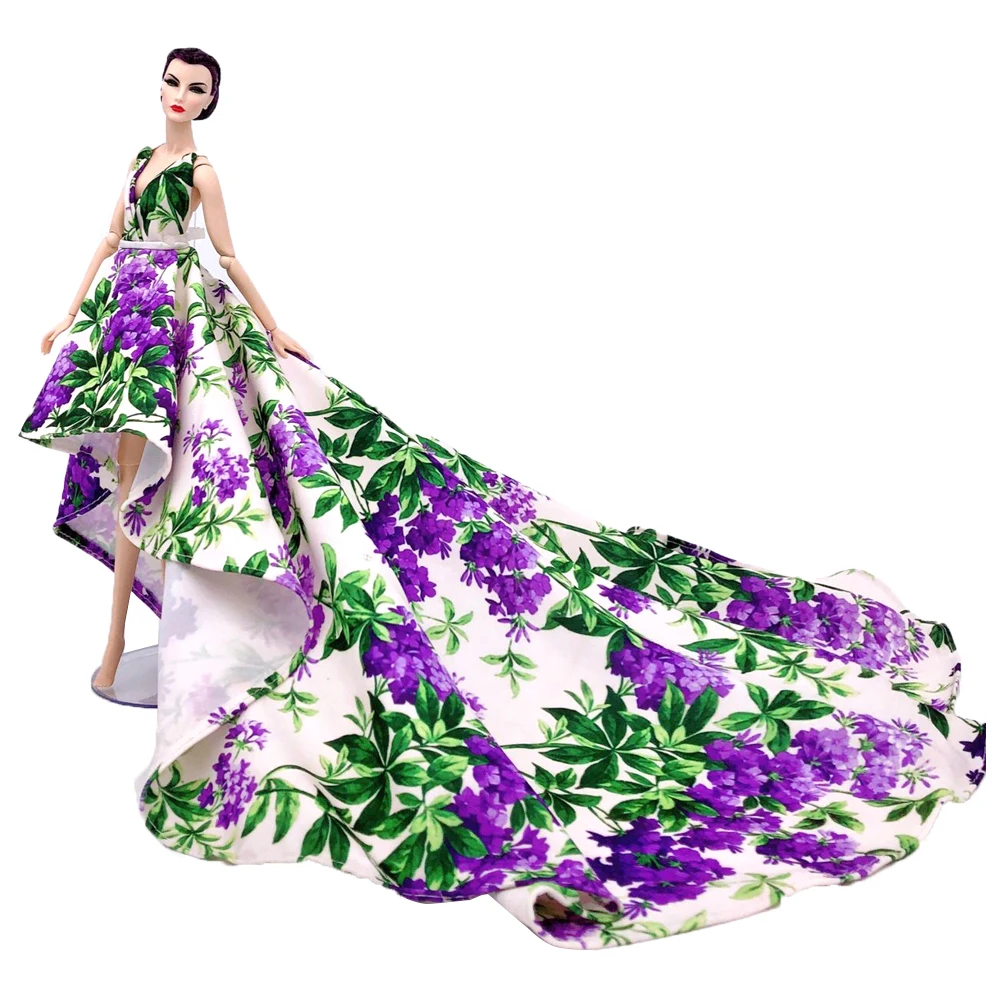 Платье NK 1xdoll фиолетовое платье для смокинга с открытой спиной куклы модное