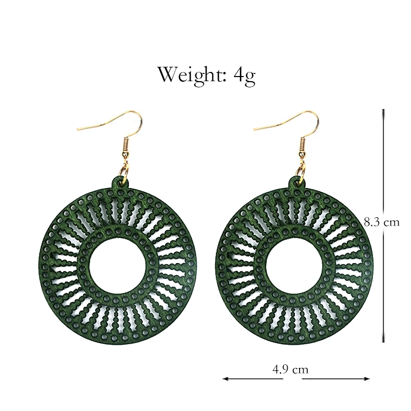 YULUCH красные черные круглые серьги с подвеской из натурального дерева женские