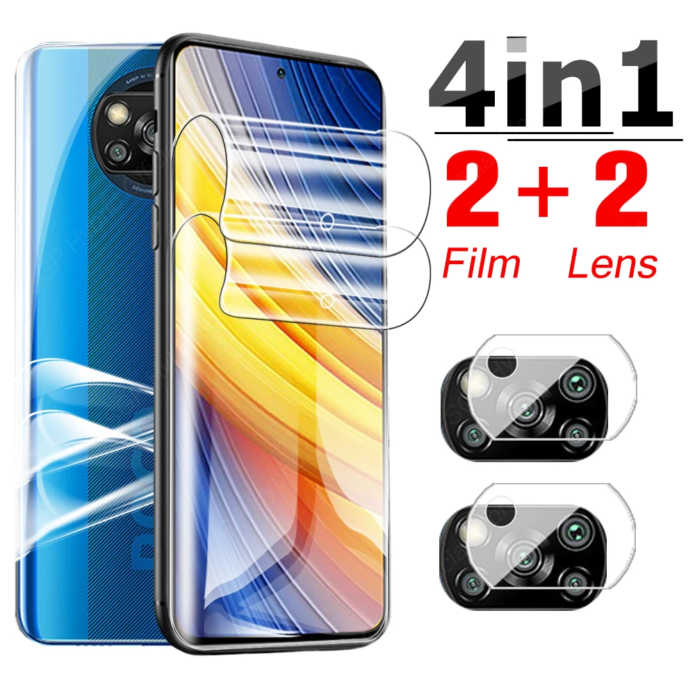Гидрогелевая защитная пленка 4-в-1 Poco X3 Pro Защита экрана для Xiaomi Mi Pocox3 X 3 3pro X3pro