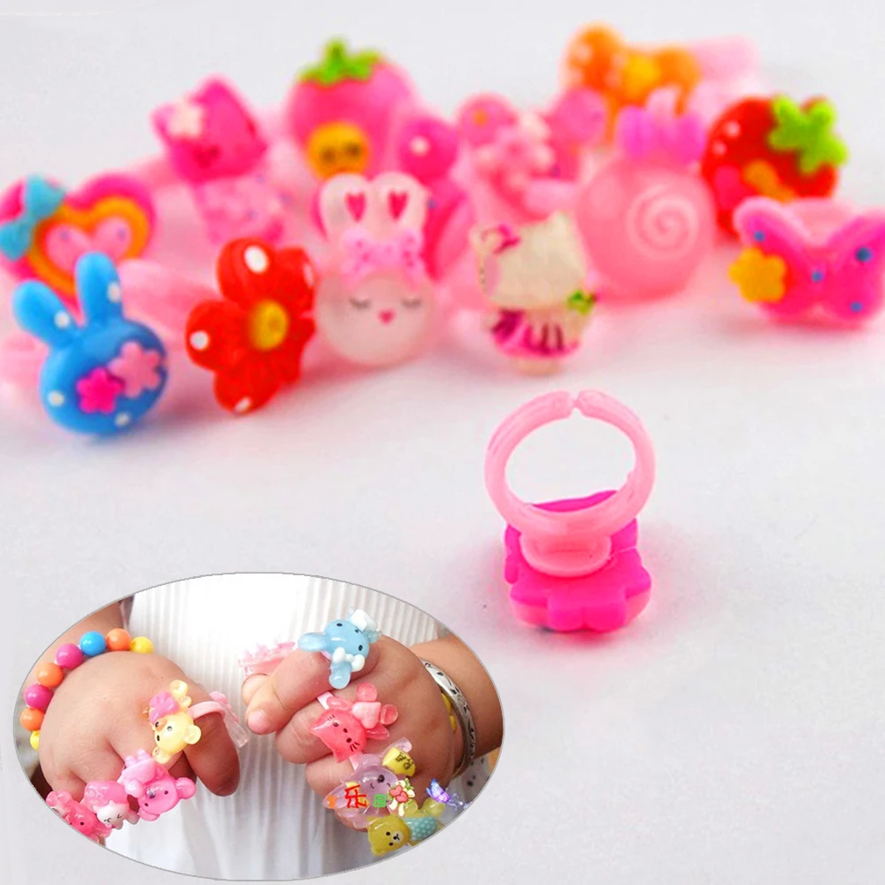 Милые Детские/Детские Кольца полимерные яркие цвета животные цветок мультфильм