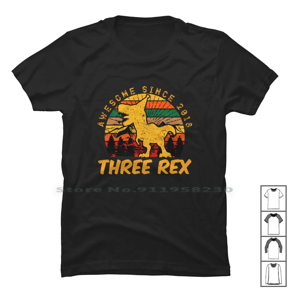 

Kids Three Rex 3rd T Shirt 100% Cotton Illustration Popular Some Kids Rex Hot Ny Me Funny