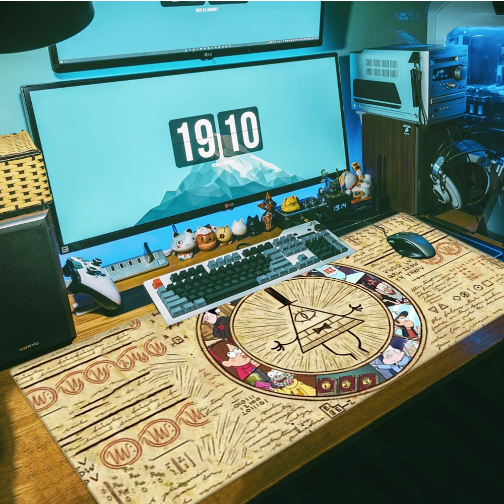 

RGB Personality Mathematician Mouse Durable Desktop Mousepad Computer Gaming Mousepad Anti-slip Natural Rubber with Locking Edge