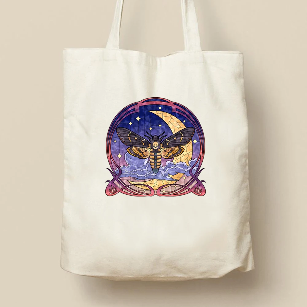 Полуночная холщовая сумка-мессенджер в скандинавском стиле объемная