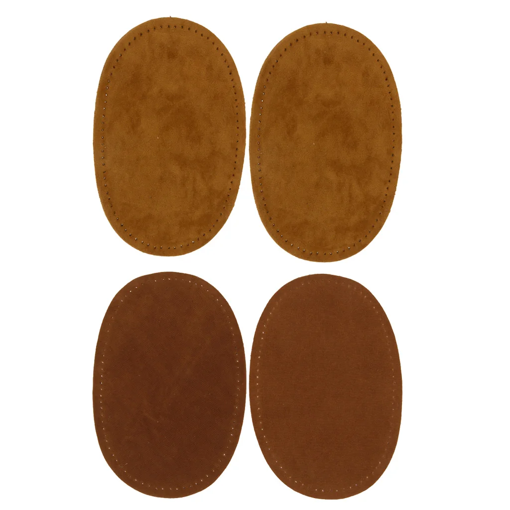 2 Colors Pairs Sew-On Suede Oval Elbow Knee Patches for Sweater Pants Repair Craft | Дом и сад