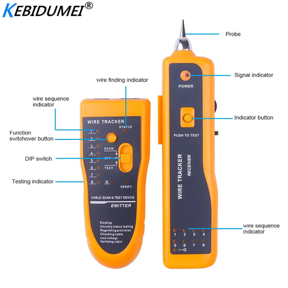 Тестер для сетевого кабеля RJ11 RJ45 Cat5 Cat6|Сетевые инструменты| |
