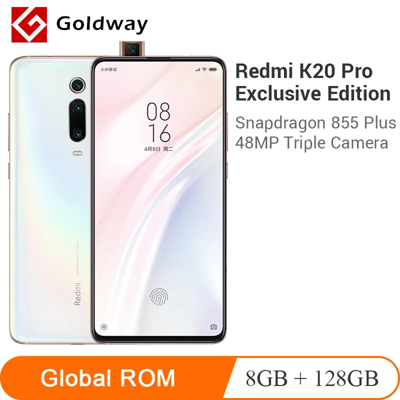 Смартфон Xiaomi Redmi K20 Pro, 8 ГБ, 128 ГБ, эксклюзивный выпуск, Восьмиядерный процессор Snapdragon 855 plus, 4000 мАч, 48мп, тройная камера 6,39 дюйма