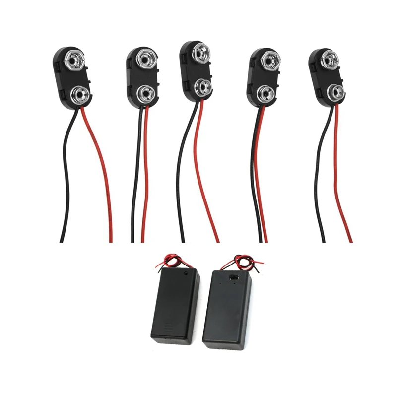 7 шт. Аксессуары: 2 чехол для аккумулятора 9 в переключатель ВКЛ./ВЫКЛ. С крышкой и 5