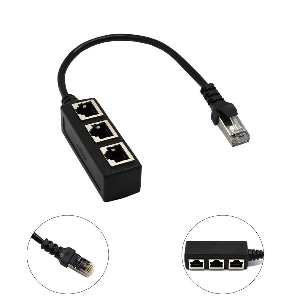 RJ45 разъем Ethernet кабель сплиттер 1 папа до 3 женский порт LAN Сетевой адаптер сетевой