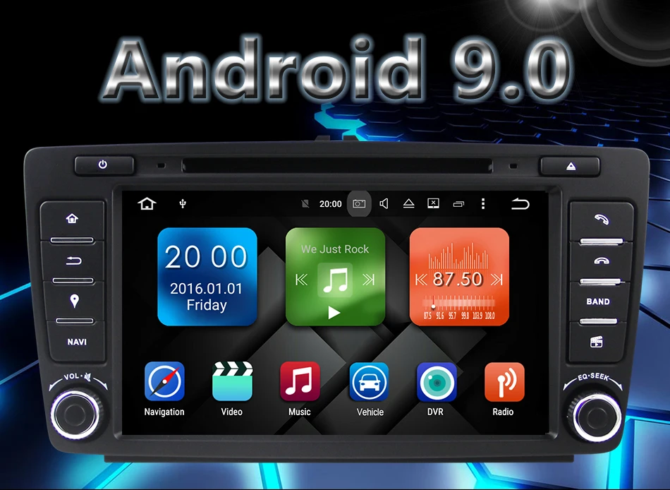 Eunavi 2 Din автомобильный DVD gps для Skoda Octavia 2012 2013 A 5 A5 Yeti Fabia автомобиль Android 9,0 четырехъядерный 2 Гб ram Стерео Радио Навигация