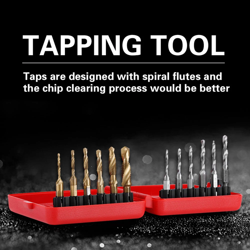 

Hex Shank Screw Thread Hexagonal Drill Bits Coated High Speed HSS Combination Kit Hand Tools Titanium Metric Tap