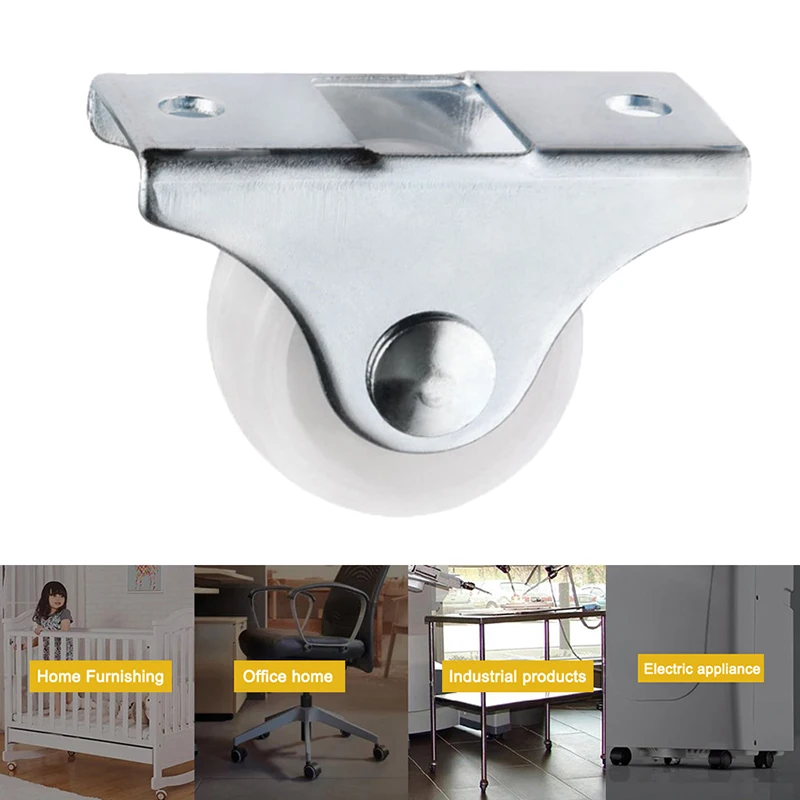 White Rail Fixed Casters Small Way Wheel Furniture Plastic Directional Wear-resistant Table and cabinet bottom pulley | Обустройство