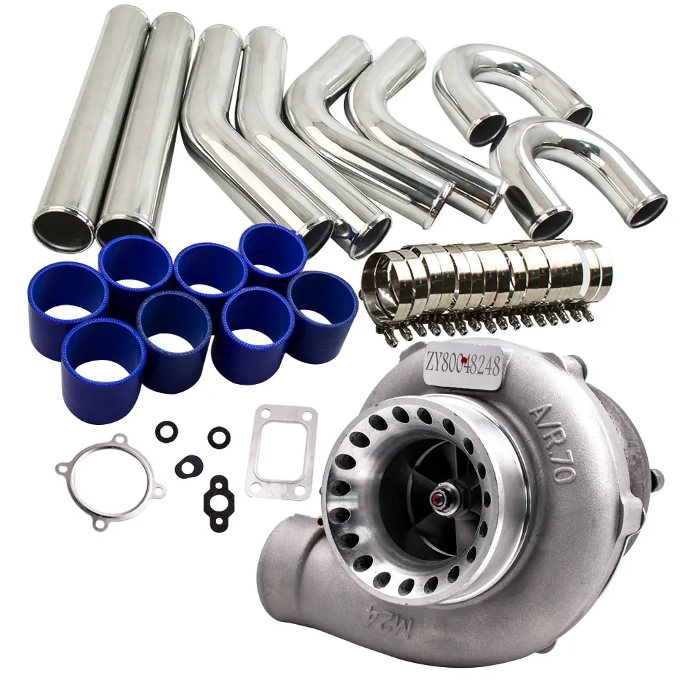 GT35 турбонагнетатель + интеркулер комплект труб 3 &quot76 мм для R32 R33 R34 RB25 RB30 A/R. 70