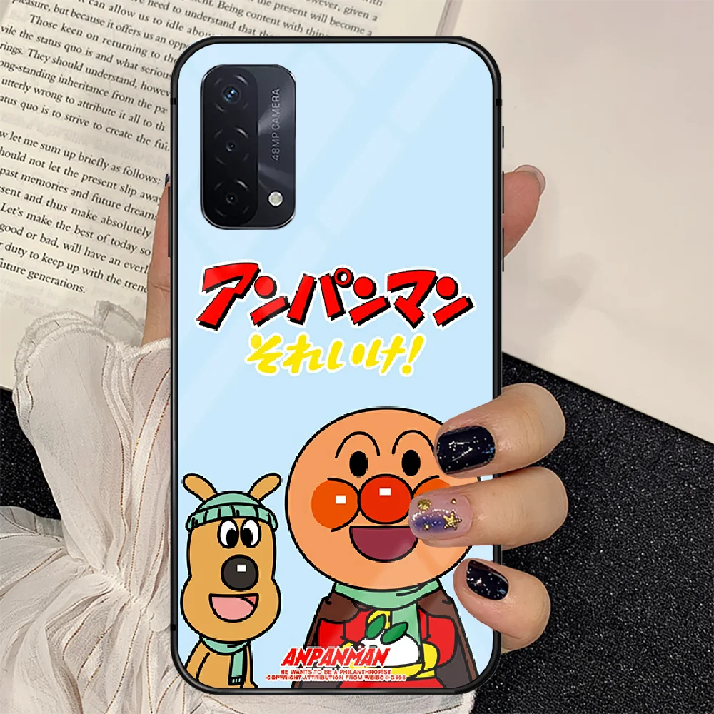 

Cartoon Anime Anpanman Phone Tempered Glass Case Cover For oppo realme find a x c xt gt 2 53 3 6 7 50 11 Pro lite 5g Black Etui