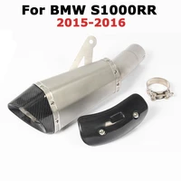 slip for bmw s1000rr 2015 2016 motorcycle exhaust system mid tail pipe integrated muffler with db killer heat shield cover