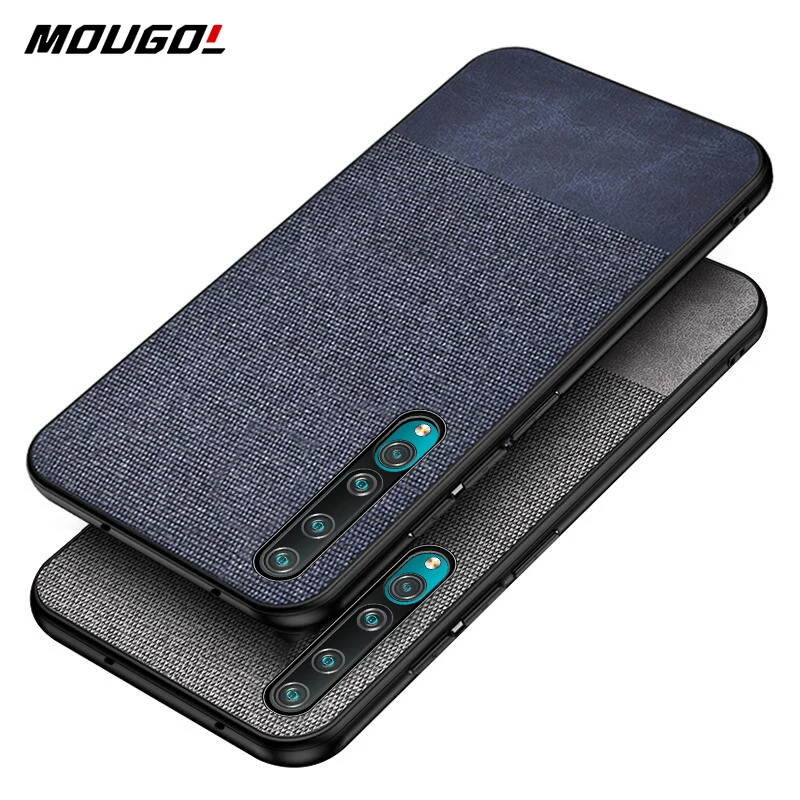 

For Xiaomi Mi 10 Pro Case Cloth Fabric Silicone Soft Edge Shockproof Back Cover For Xiaomi Mi 10 For Redmi Note 8T Case Funda
