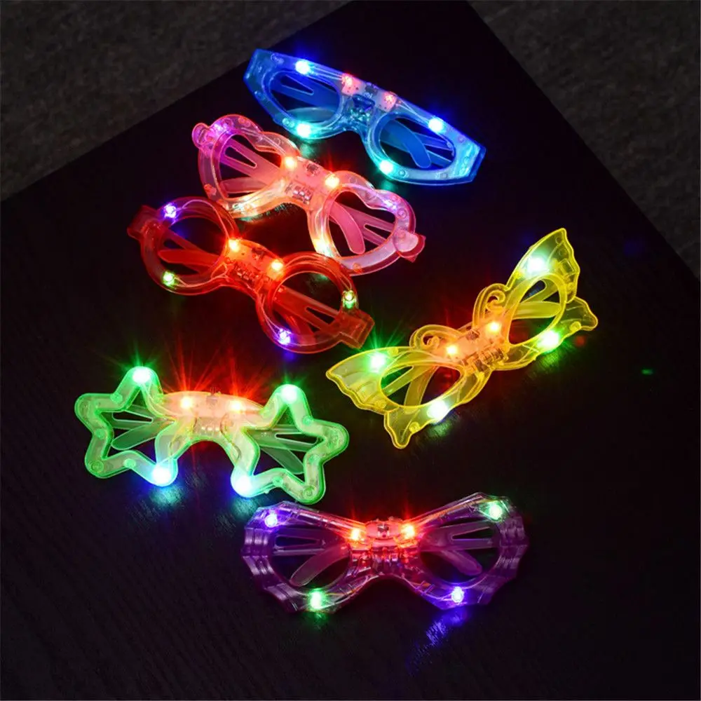 

Adult Kids LED Glasses Light Party Sunglasses Mardi Gras Glow In Dark Shutter Shades Neon Flash Christmas Birthday 2022