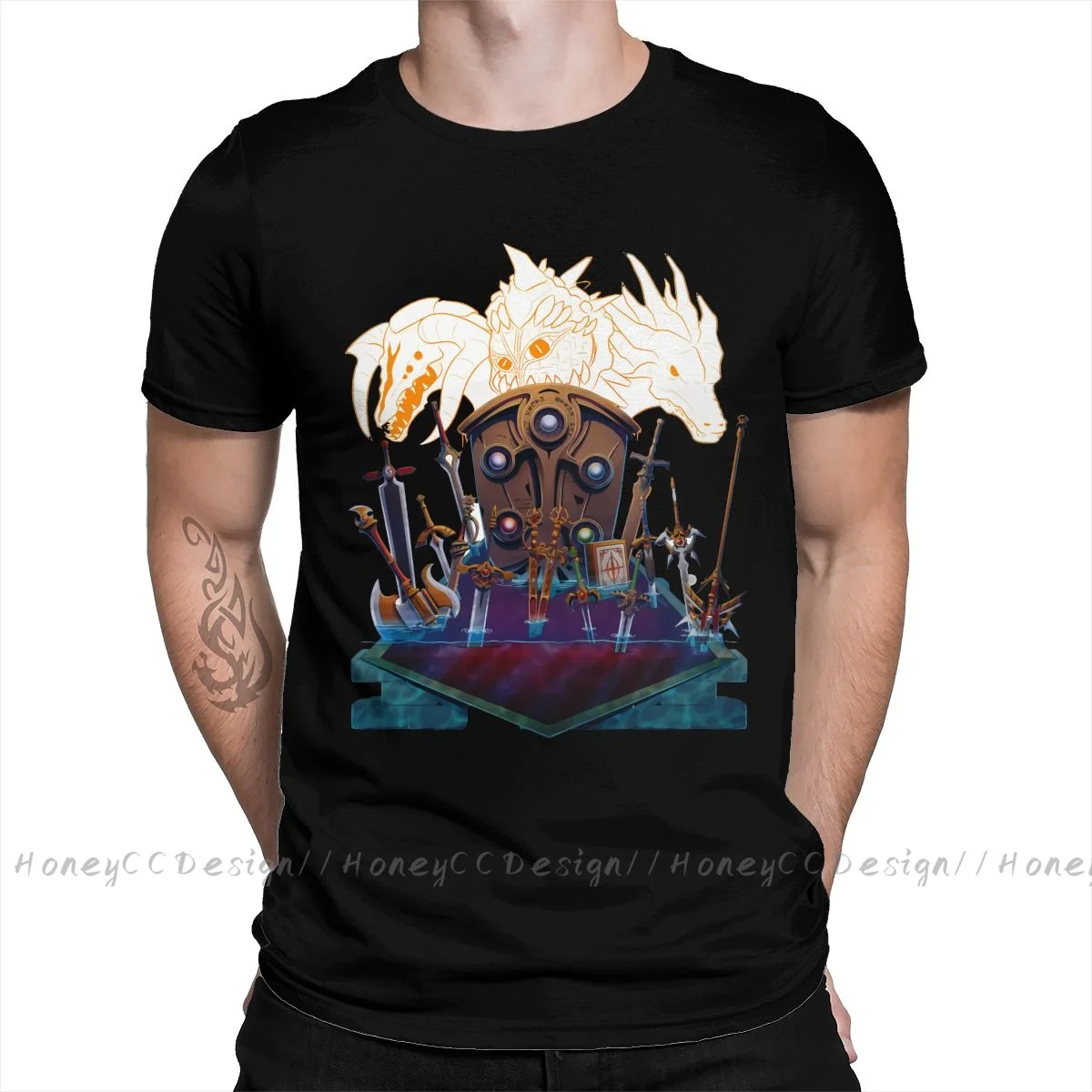 

High Quality Men Fire Emblem Black T-Shirt Eternal Battle Pure Cotton Shirt Tees Harajuku TShirt