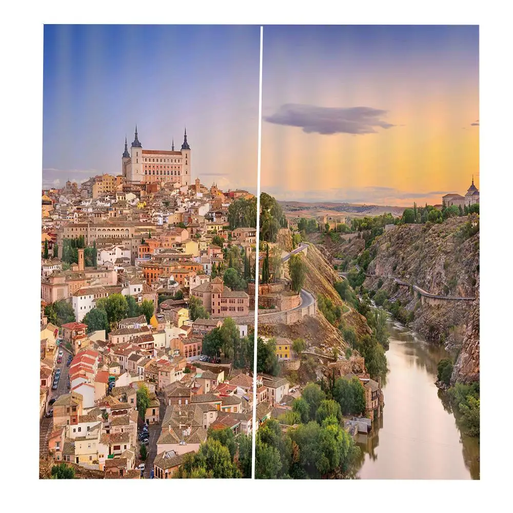 На заказ любой размер 3D шторы современное городское здание за окном декорации