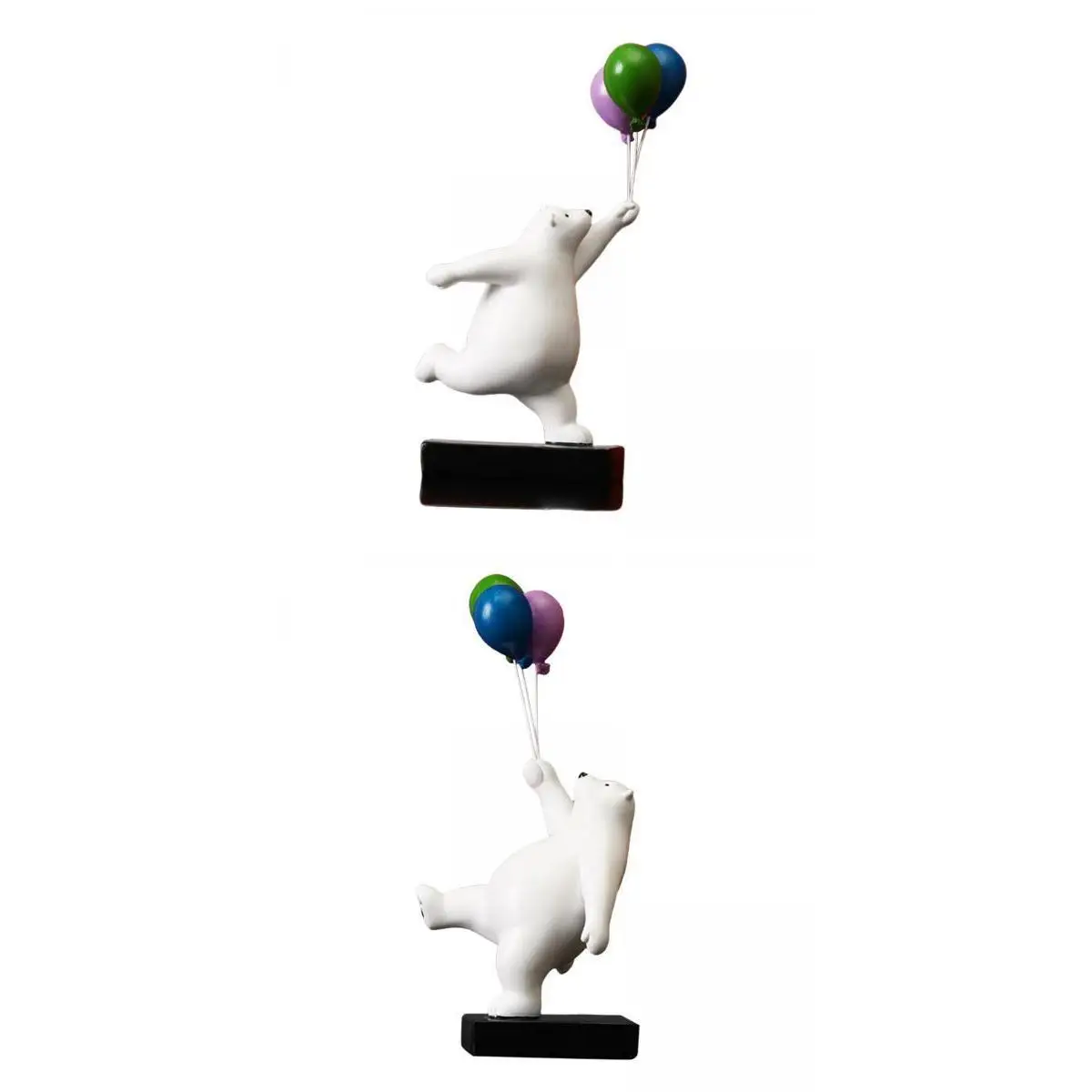 

2 Pieces Resin Polar Bears Figurines Furnishing Animal Ornament for Boy Kids